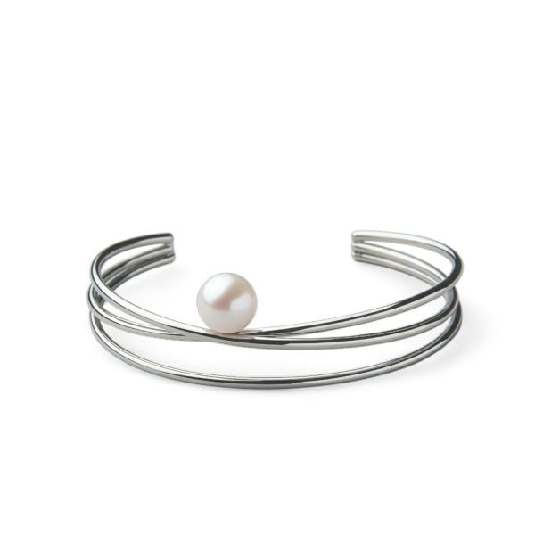 Supple あこや真珠 3連バングル　8.5-9.0mm SUS316L