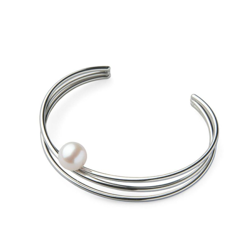 Supple あこや真珠 3連バングル　8.5-9.0mm SUS316L