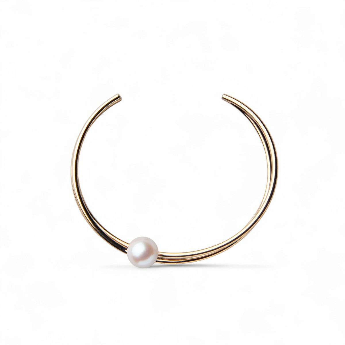 Supple あこや真珠 3連バングル　8.5-9.0mm SUS316L GP