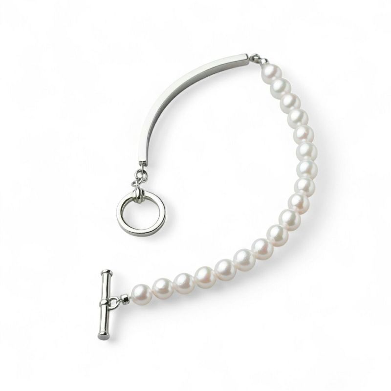 Supple あこや真珠 ハーフブレスレット　5.5-6.0mm SUS316L