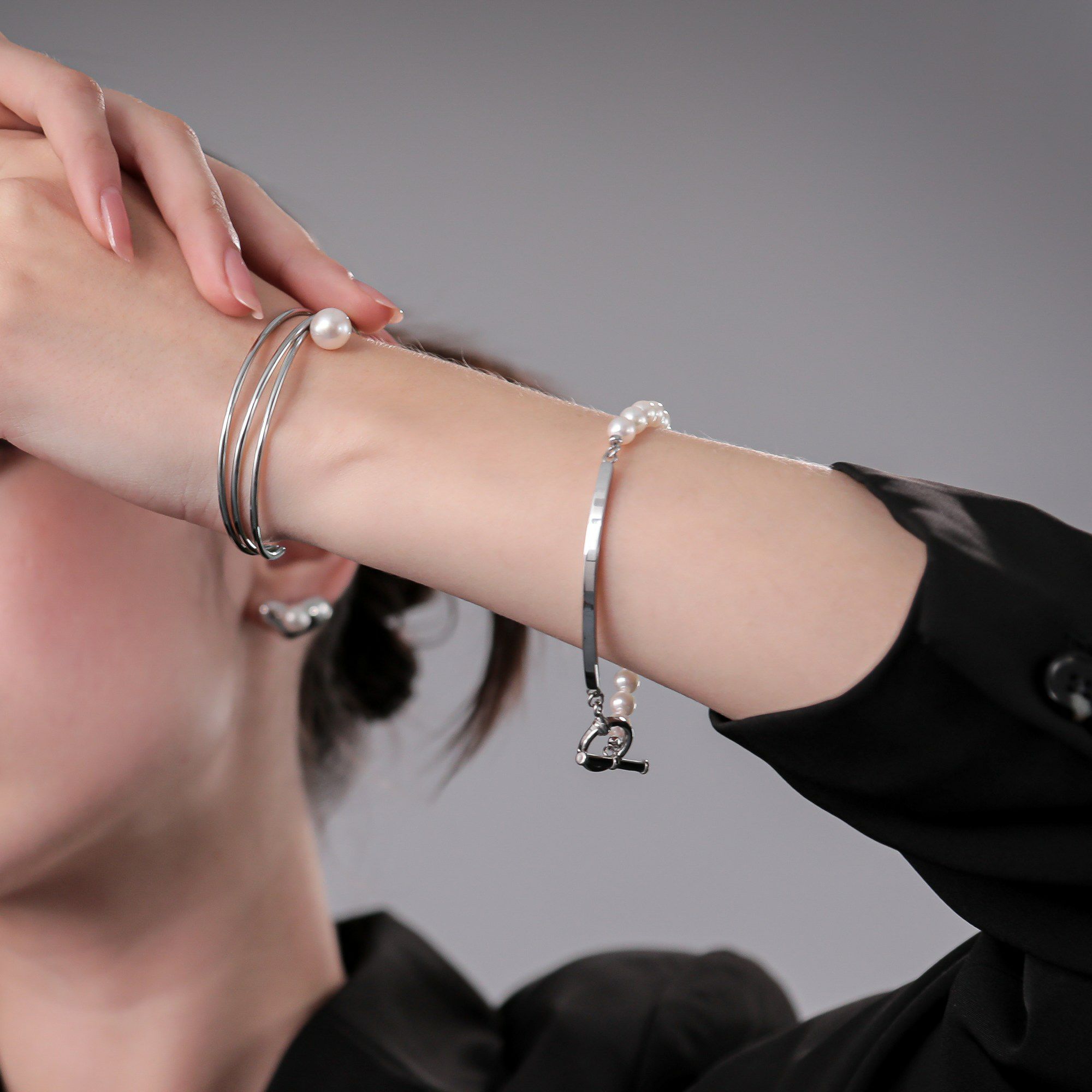 Supple あこや真珠 ハーフブレスレット　5.5-6.0mm SUS316L