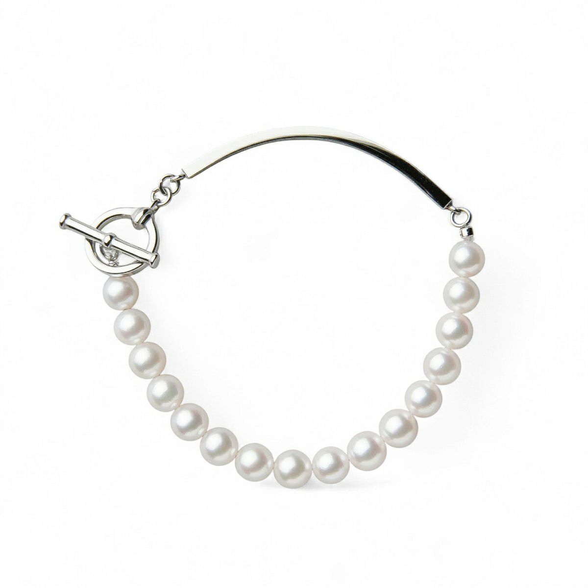 Supple あこや真珠 ハーフブレスレット 6.5-7.0mm SUS316L