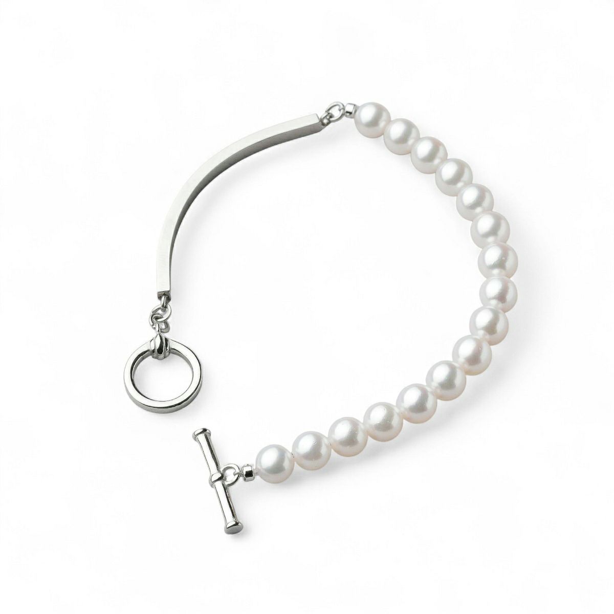 Supple あこや真珠 ハーフブレスレット　6.5-7.0mm SUS316L