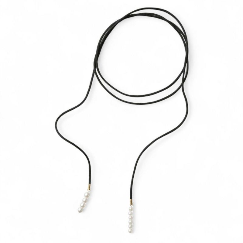 Supple あこや真珠 チョーカー　5.5-7.0mm コットンサテン