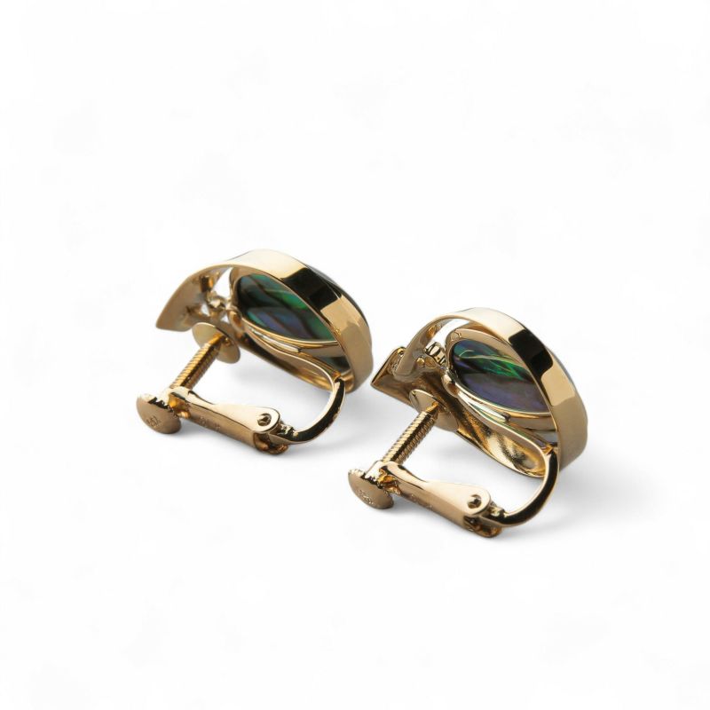 Abalone アワビ真珠 イヤリング　10mmUP K18YG