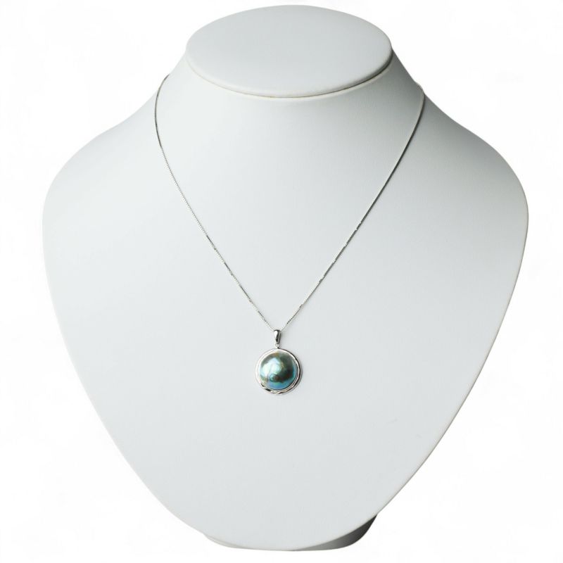  Abalone アワビ真珠 ペンダントトップ　15mmUP K18YG RfP