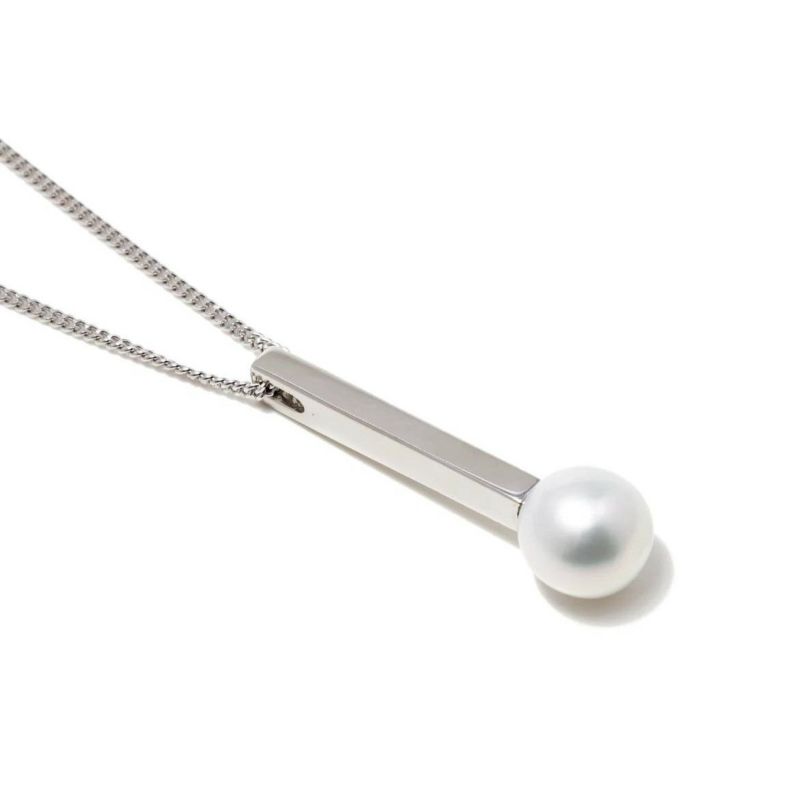 レクタングルペンダント　 淡水真珠 10mmUP SILVER925