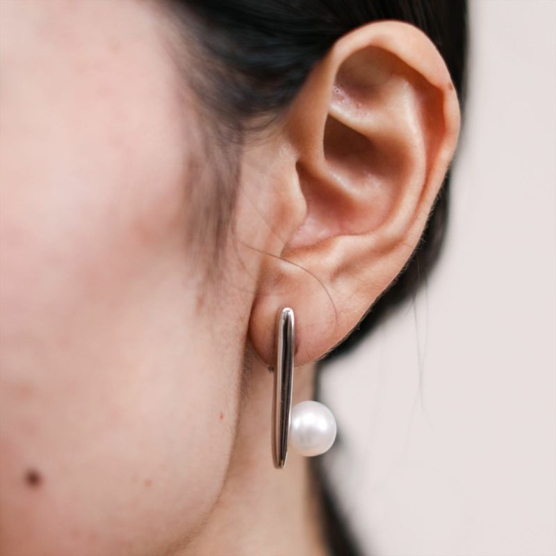 マルレナ モードイヤリング　淡水真珠 10mmUP SV925 GP