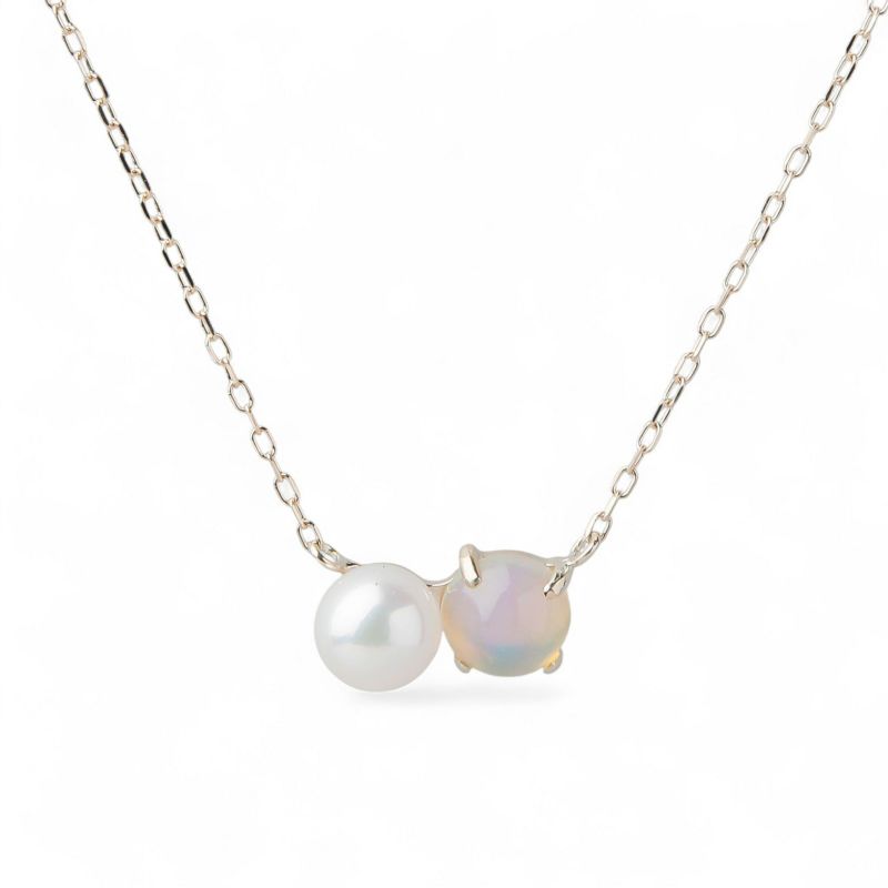 あこや真珠×オパール ペンダント　5.5-6.0mm/6mmUP K10YG