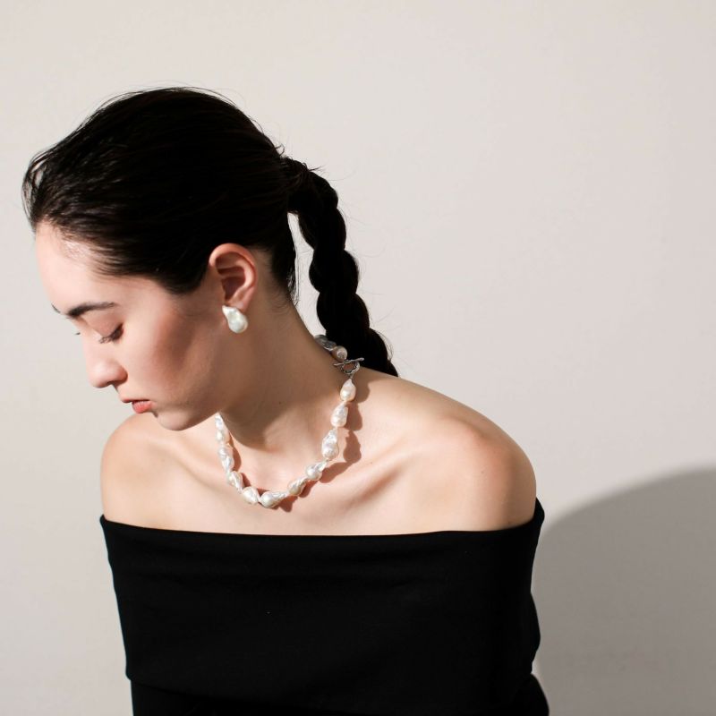 マルレナ マリーマンテルバロックパールネックレス　淡水真珠 12mmUP SV925