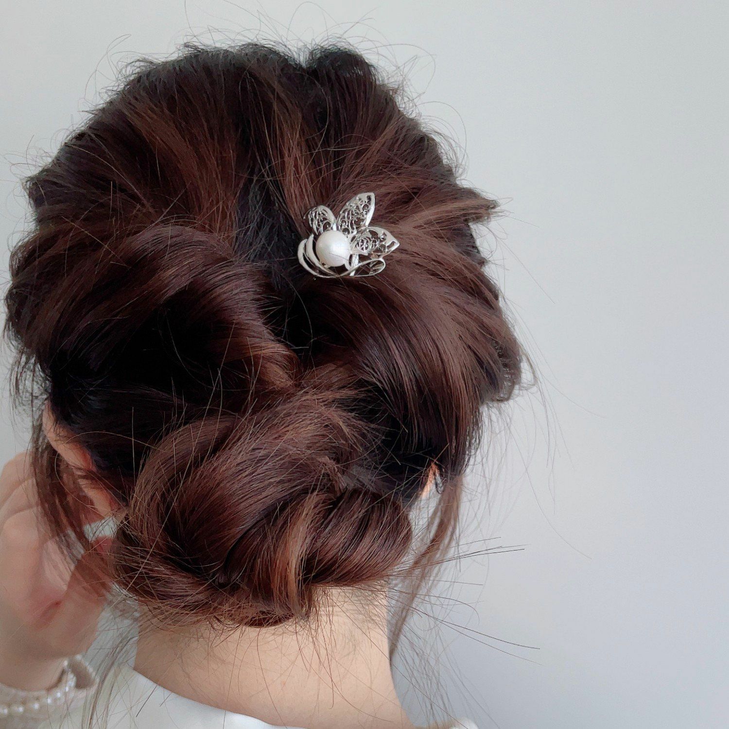 淡水真珠 かんざし（簪）11mmUP　唐草