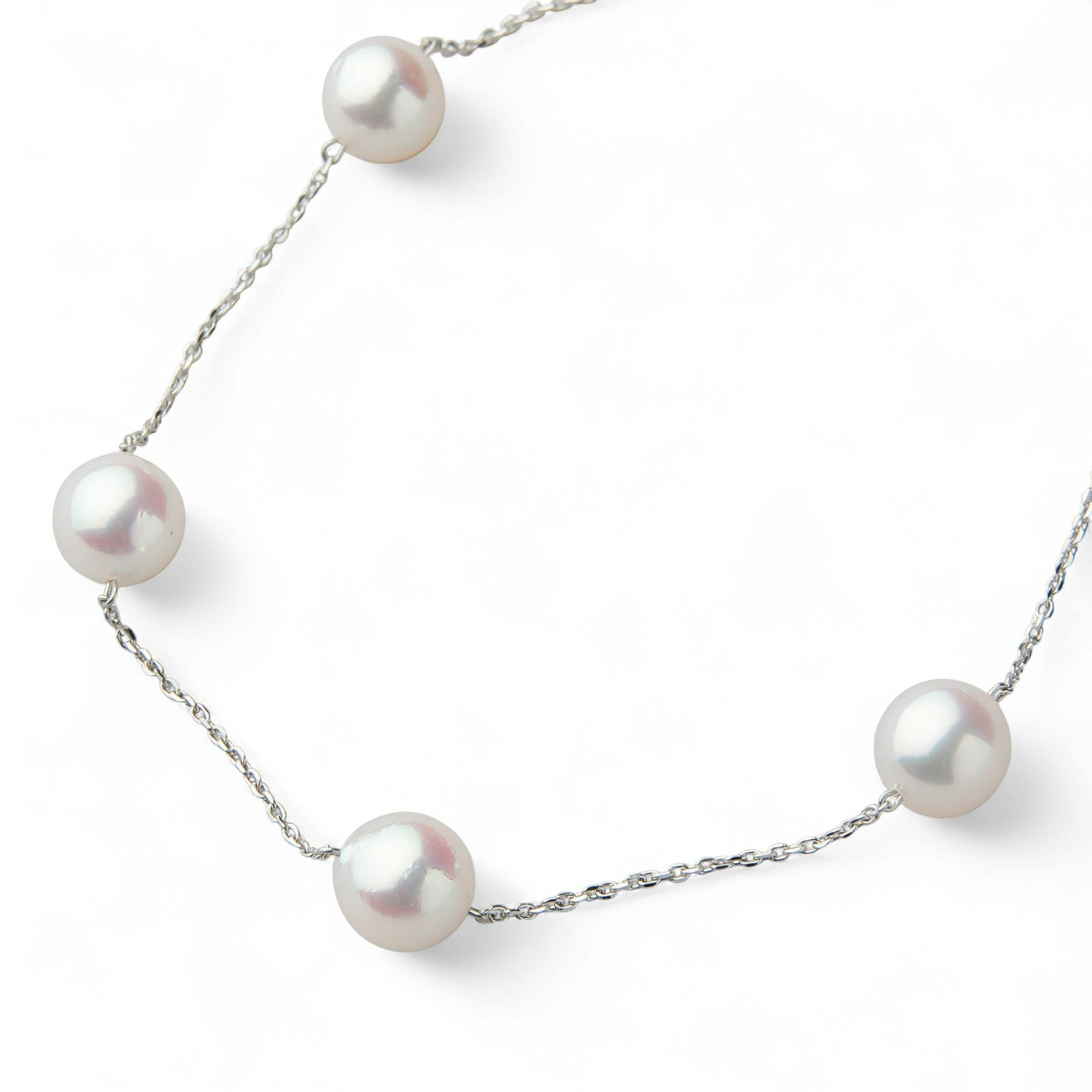 petit amie あこや真珠 ステーションブレスレット 6.0-6.5mm K18WG