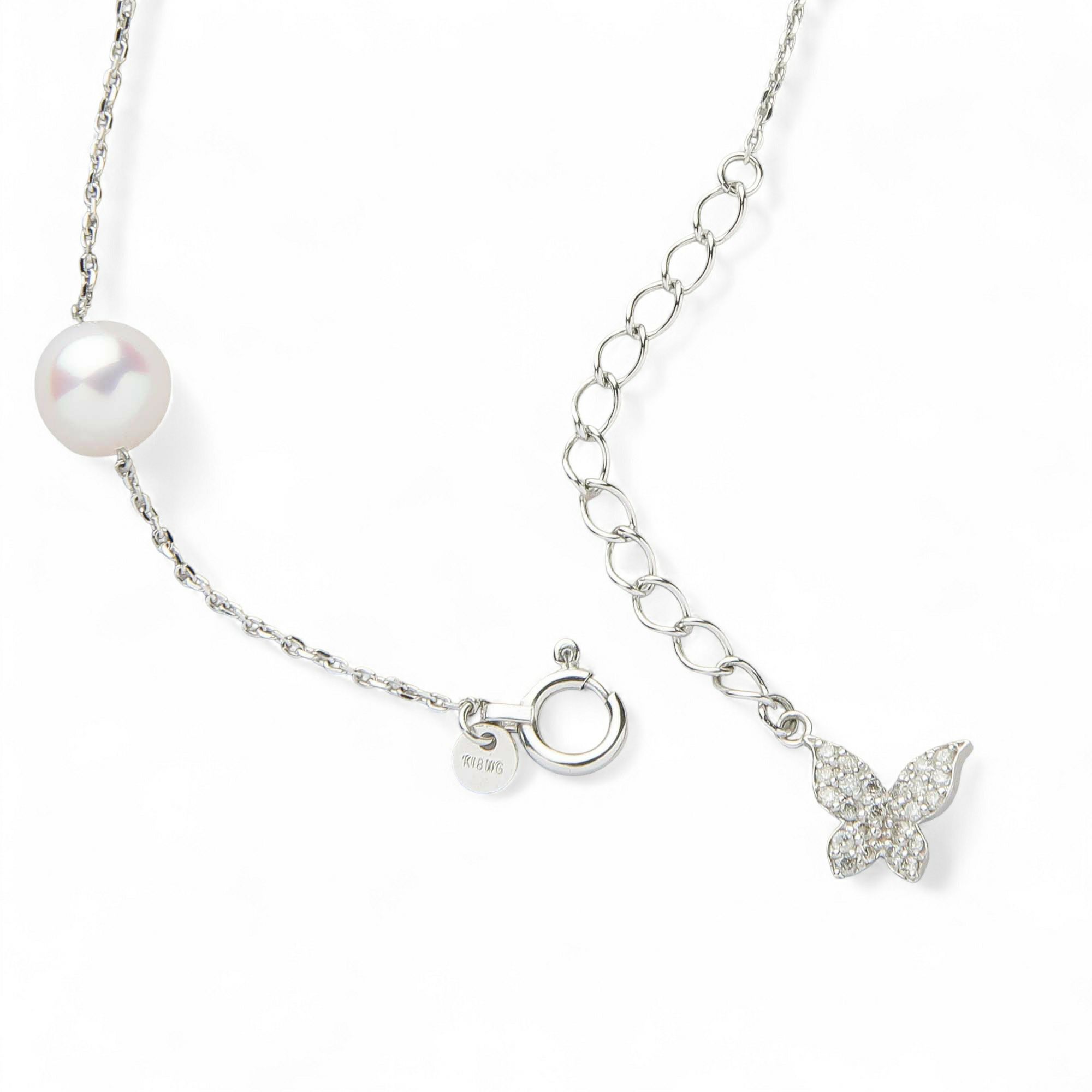 petit amie あこや真珠 ステーションブレスレット 6.0-6.5mm K18WG