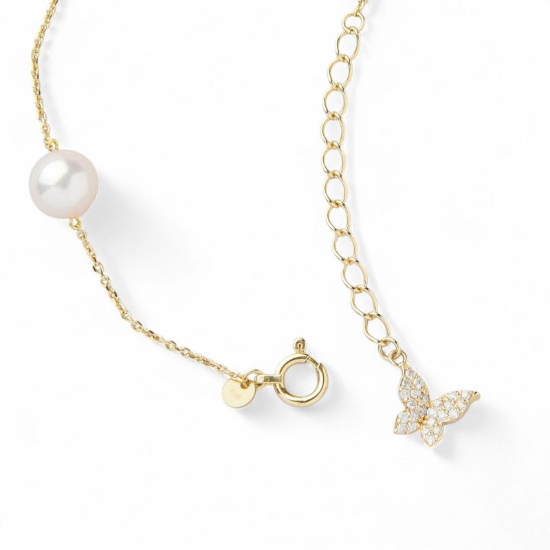 petit amie あこや真珠 ステーションブレスレット 6.0-6.5mm K18YG