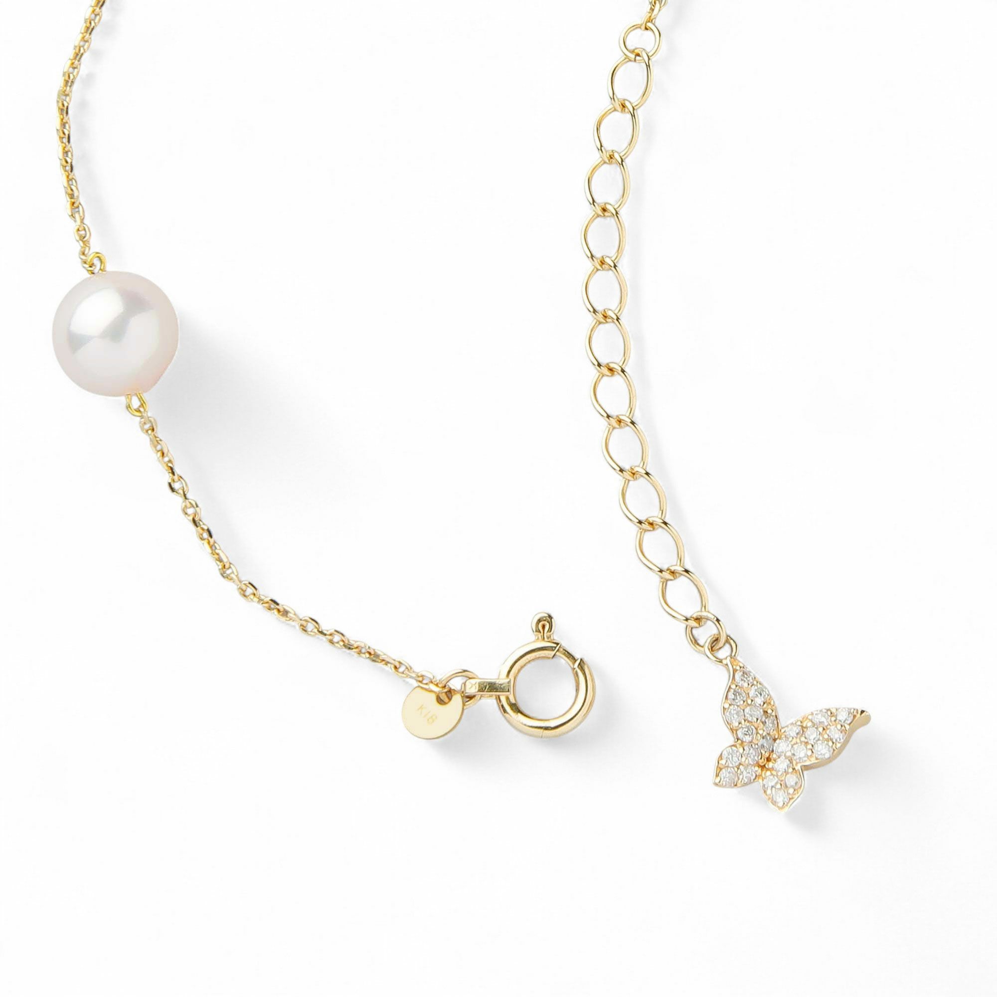 petit amie あこや真珠 ステーションブレスレット 6.0-6.5mm K18YG