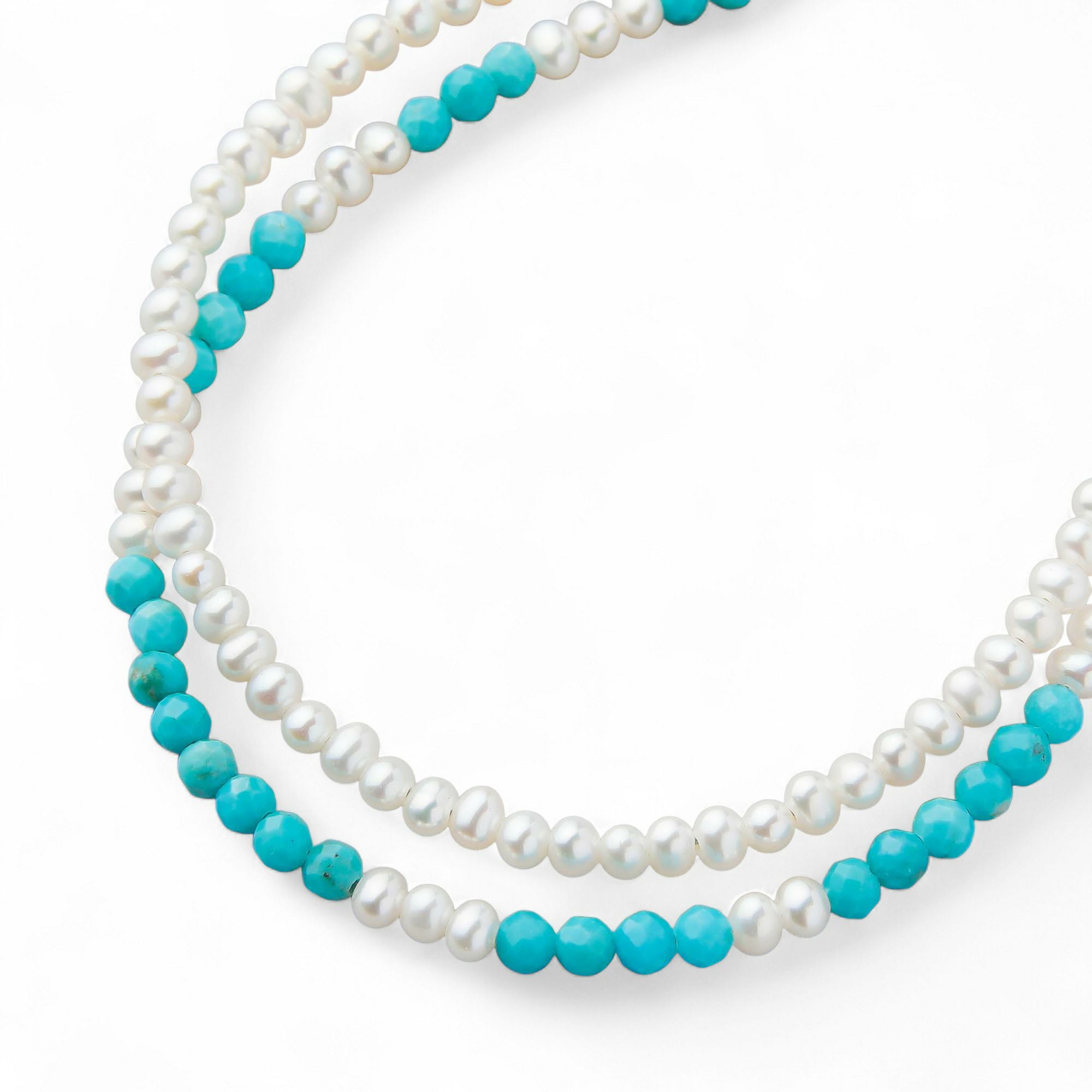 淡水真珠×ターコイズ ブレスレット　2.5-3.0mmUP