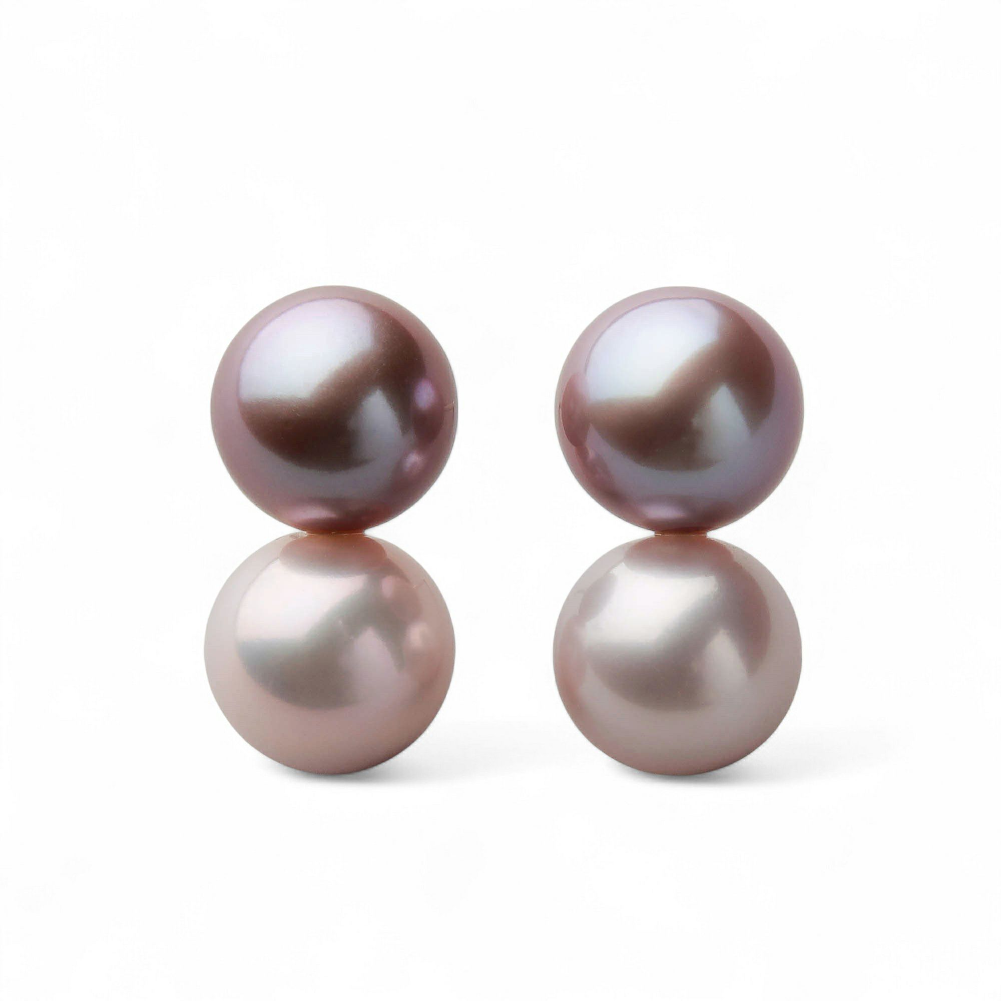 Bubble 淡水真珠 ダブルピアス　9mmUP K14WG