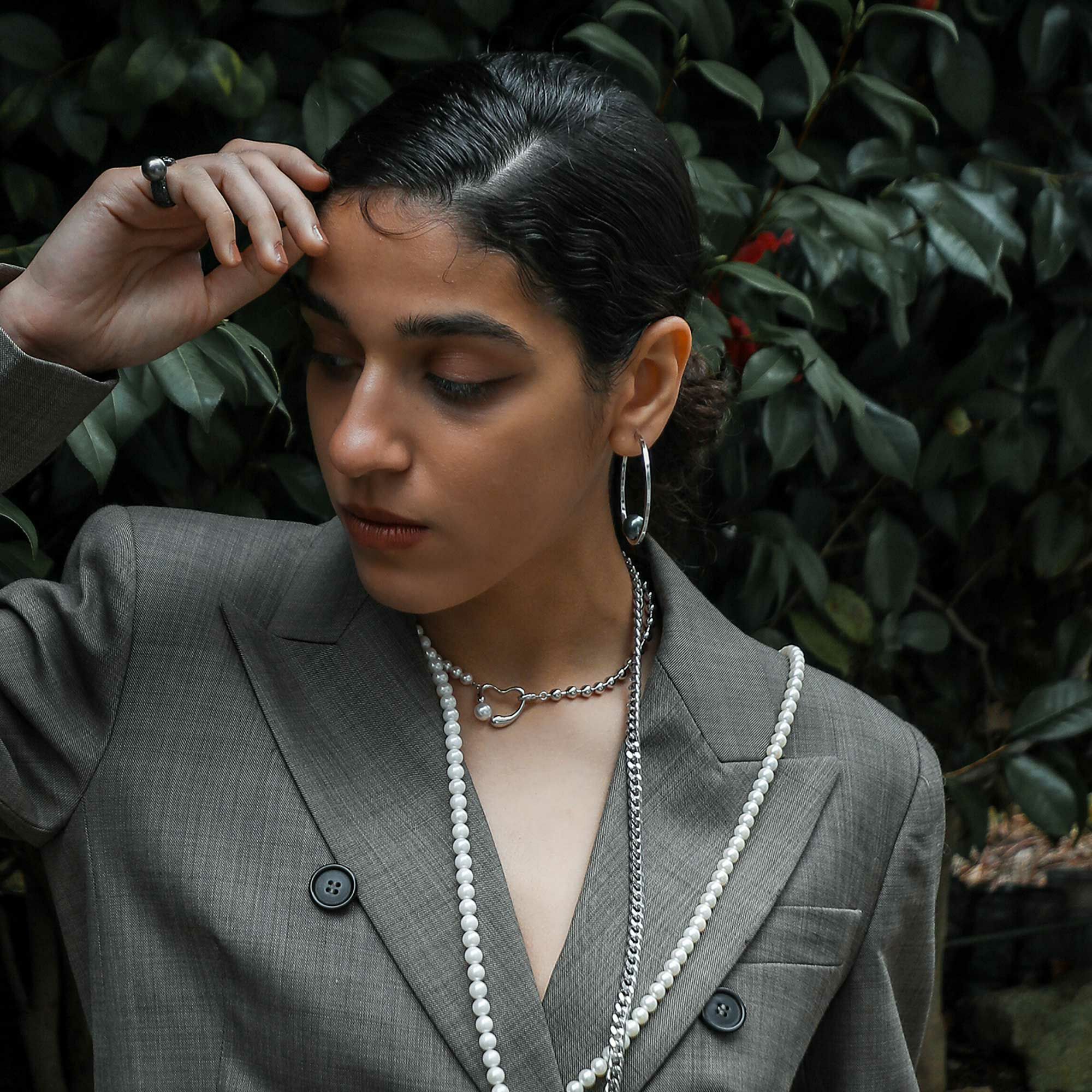 マルレナ ミラージュピアス タヒチ黒蝶真珠　11mmUP SV925/K14WG