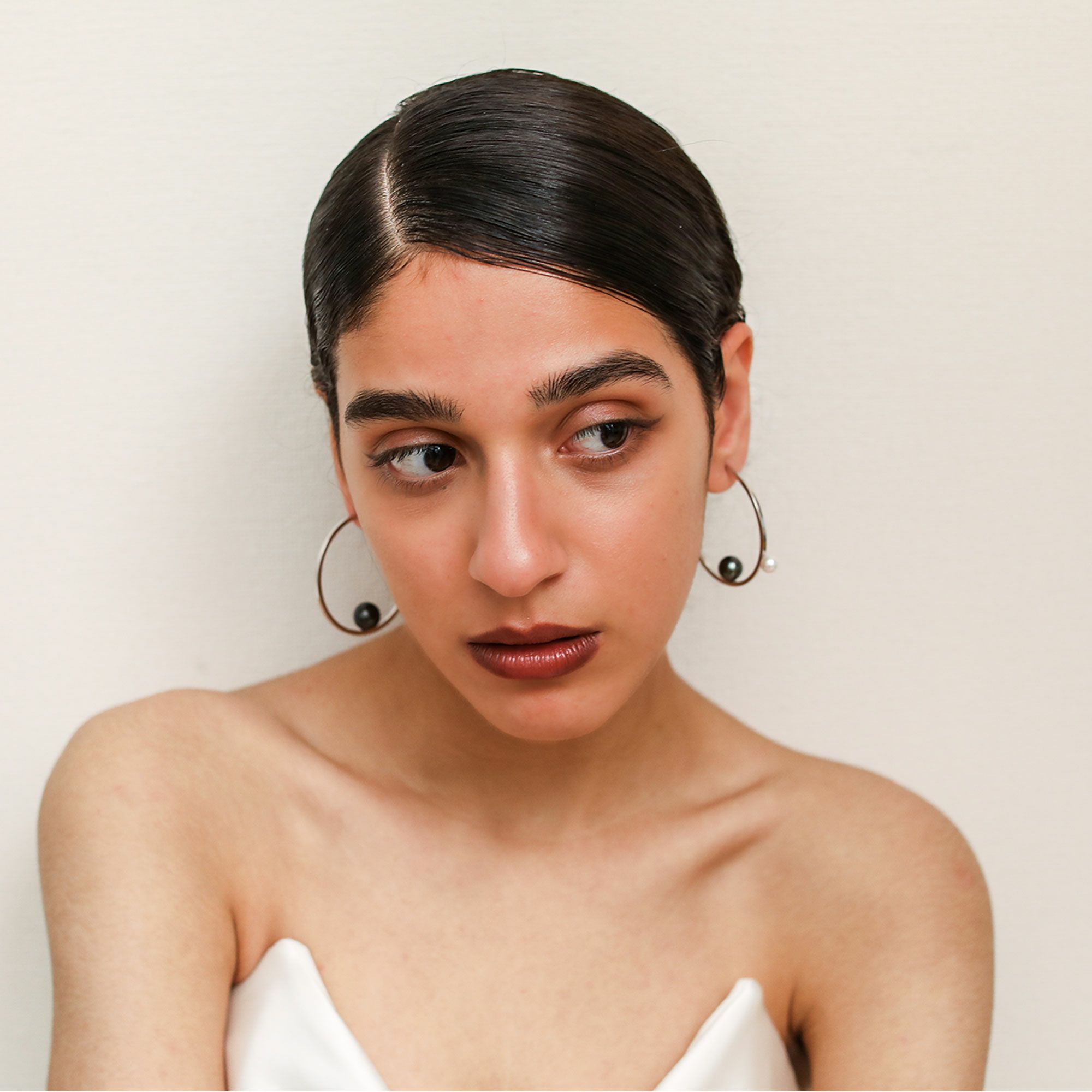 マルレナ ミラージュピアス タヒチ黒蝶真珠　11mmUP SV925/K14WG