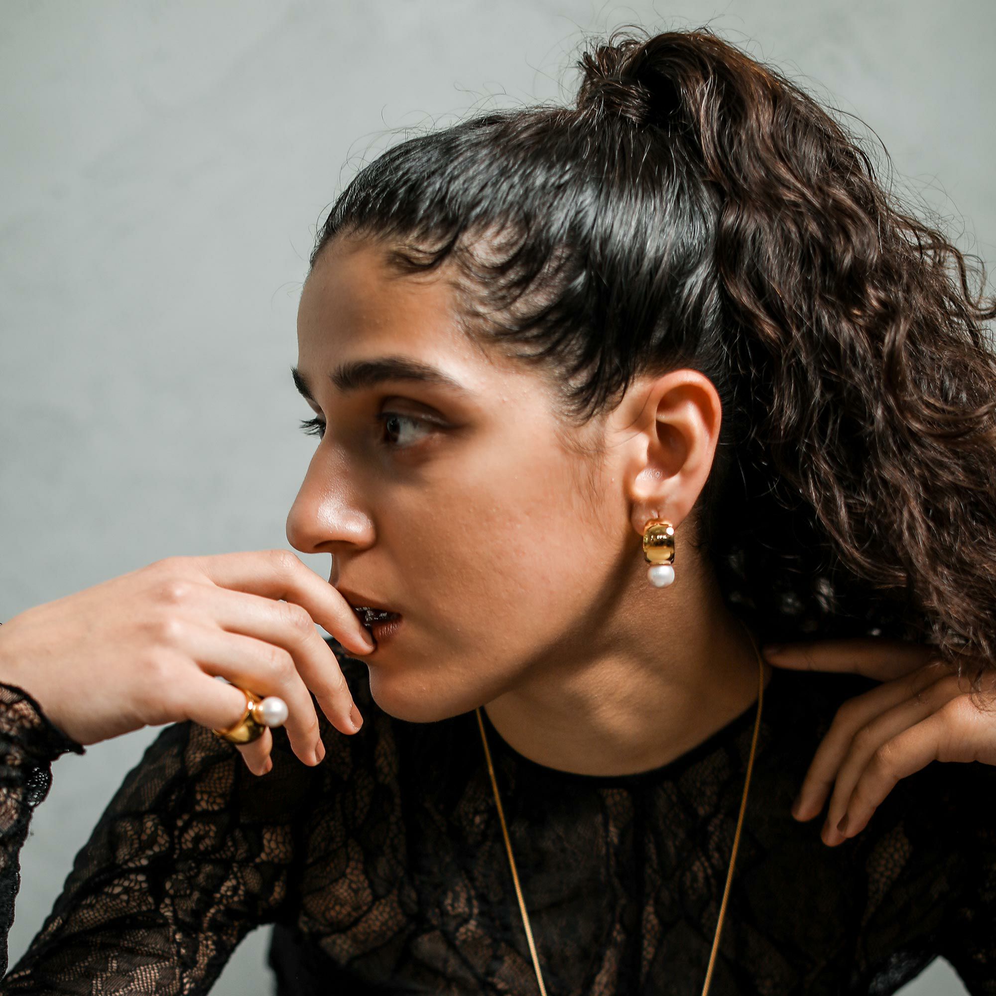 マルレナ マルゴピアス 淡水真珠　11mmUP SV925 GP/K18YG