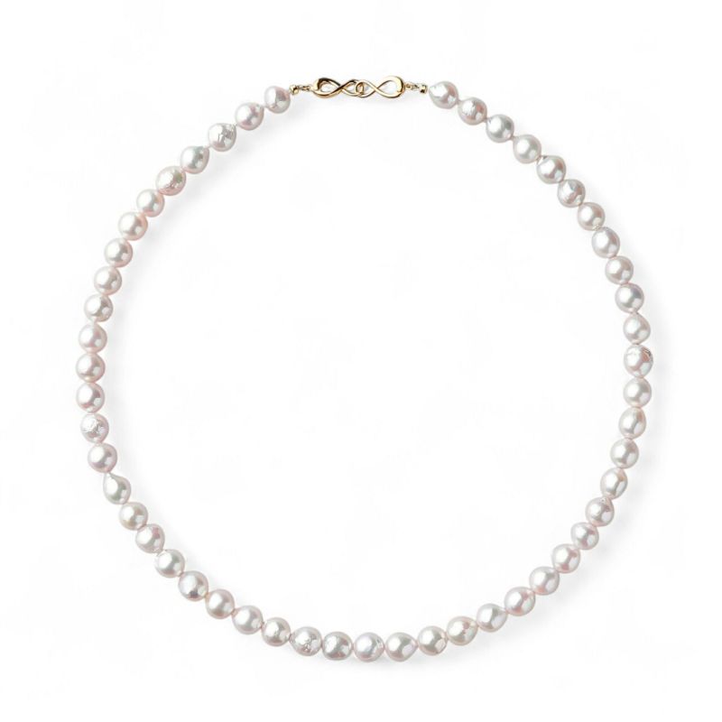 【WEB限定】あこや真珠 バロック ネックレス　7.5-8.0mm SV925 GP