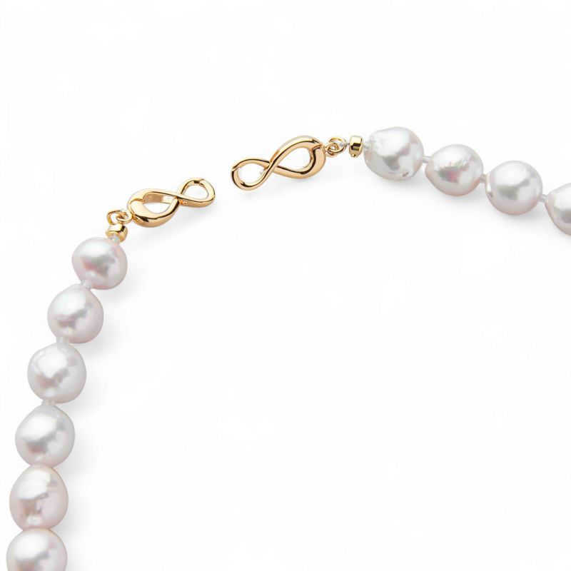 【WEB限定】あこや真珠 バロック ネックレス　7.5-8.0mm SV925 GP