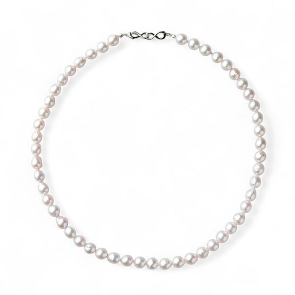 【WEB限定】あこや真珠 バロック ネックレス　7.5-8.0mm SV925