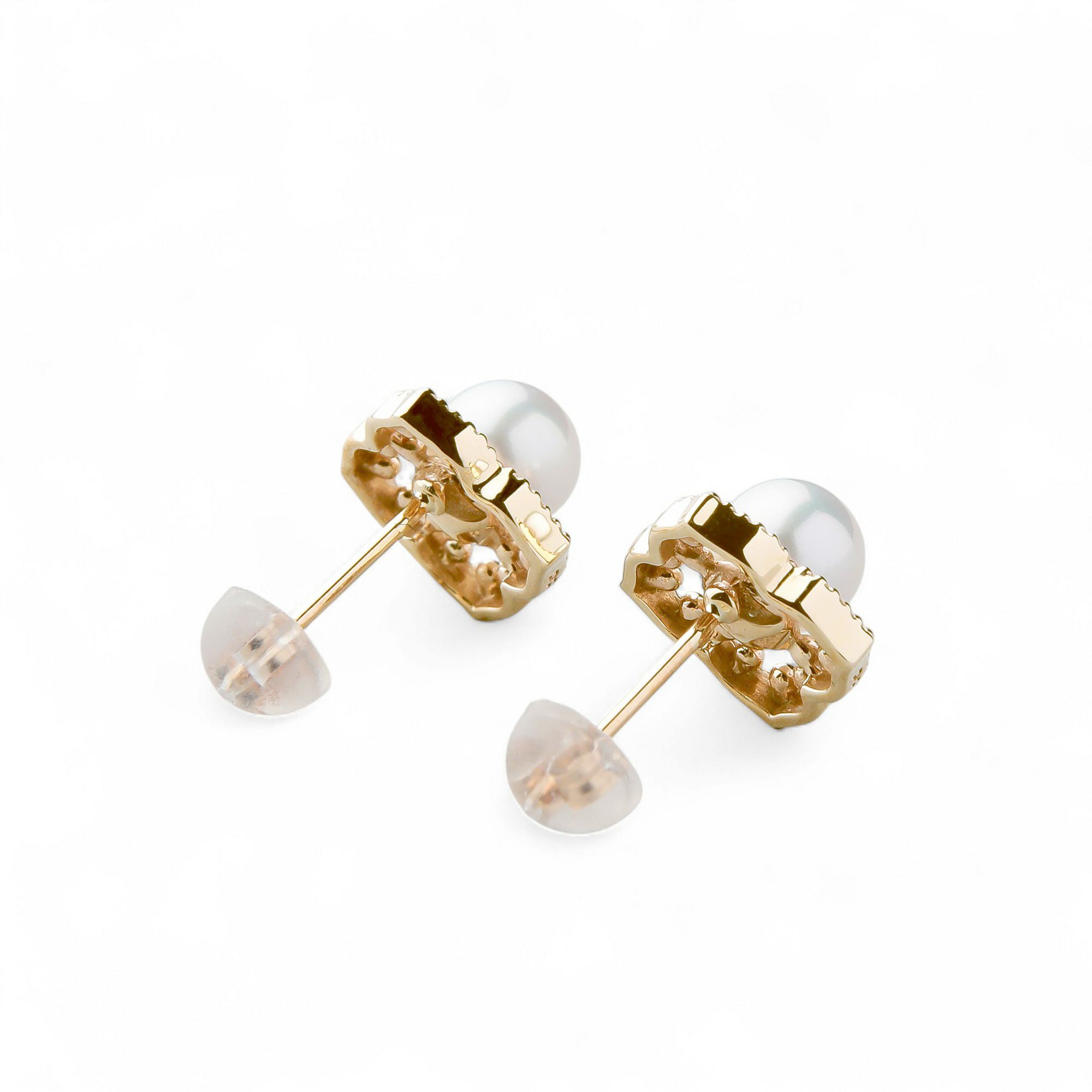 Fleur Eclat あこや真珠 フラワーピアス 5.0-5.5mm K10YG