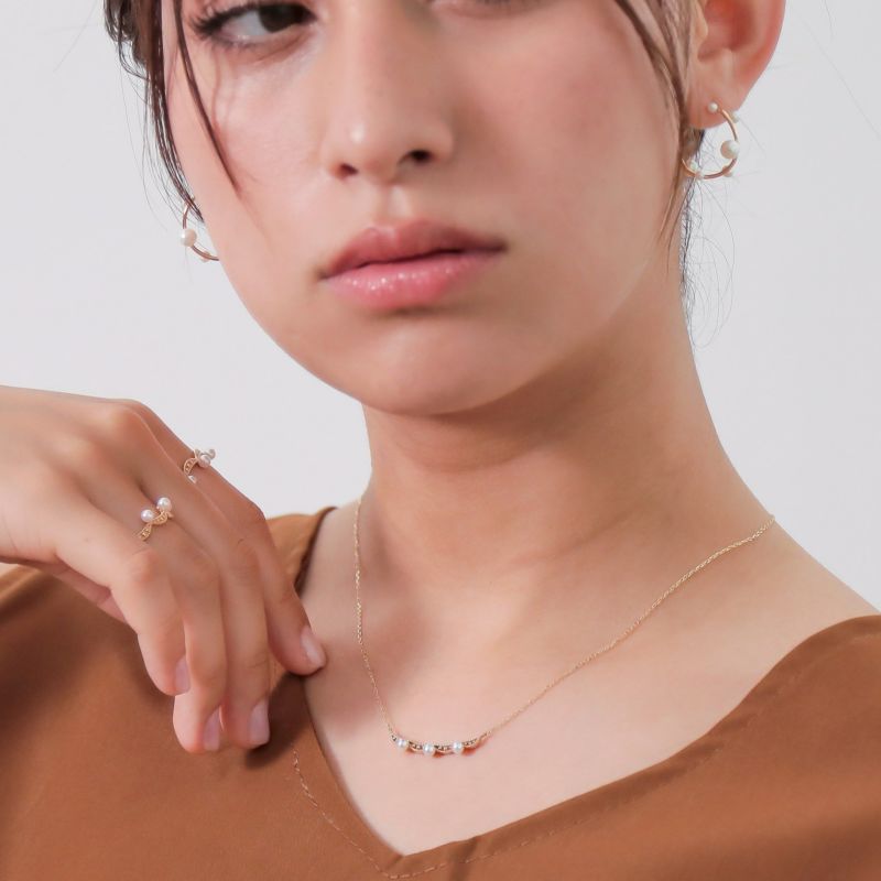 Fleur Eclat あこや真珠 ティアラペンダント 3.0-3.5mm K10YG