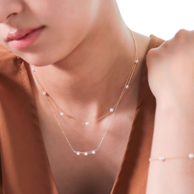 Fleur Eclat あこや真珠 ティアラペンダント 3.0-3.5mm K10YG