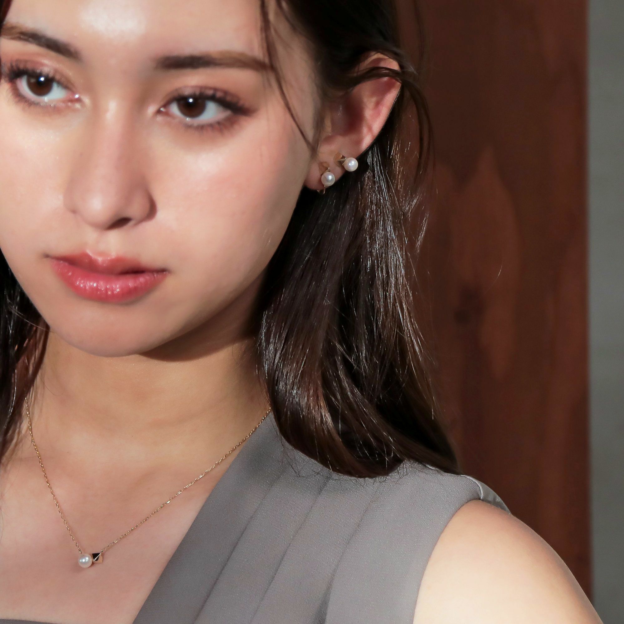 Carina あこや真珠 イヤリング　5.5-6.0mm K10YG