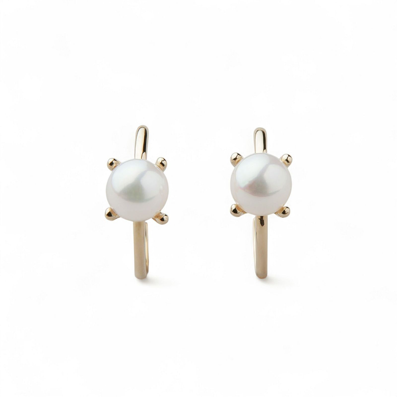 Carina あこや真珠 フープピアス　5.5-6.0mm K10YG