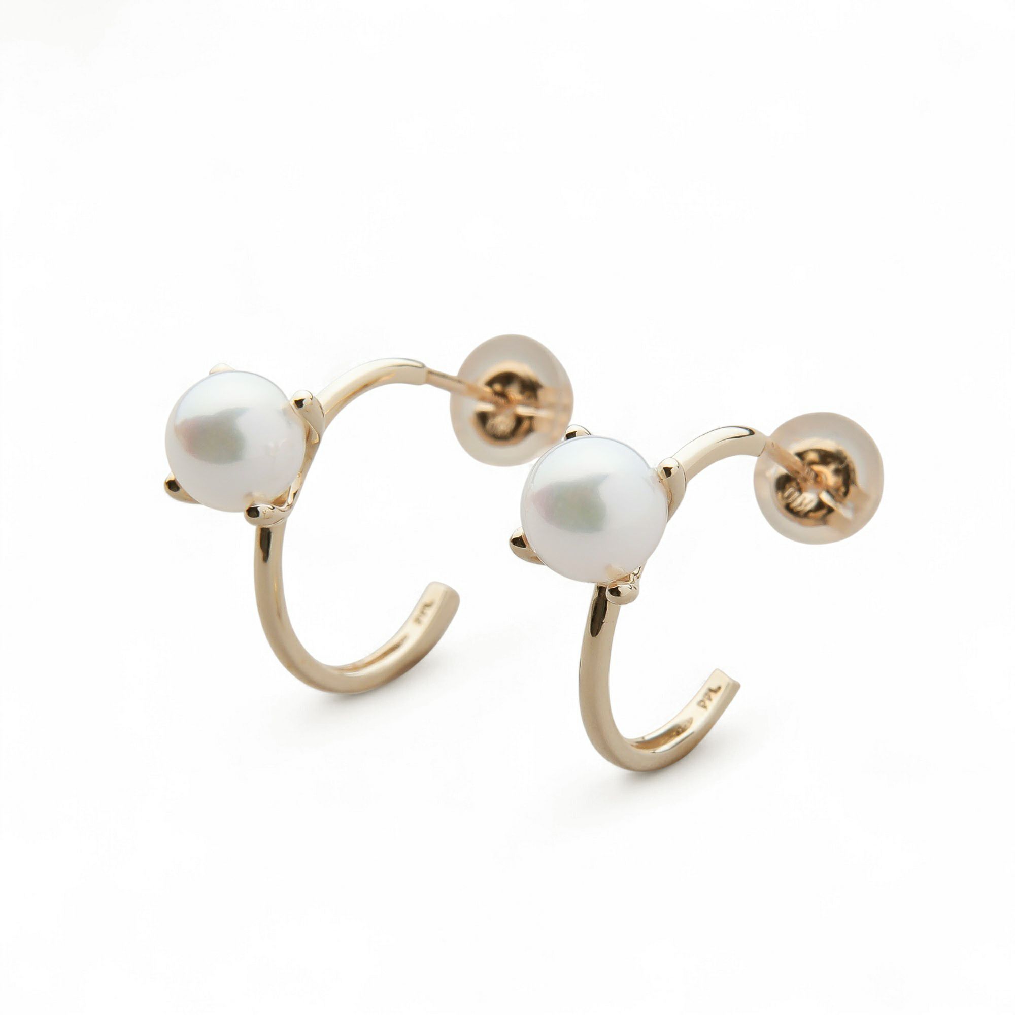 Carina あこや真珠 フープピアス　5.5-6.0mm K10YG