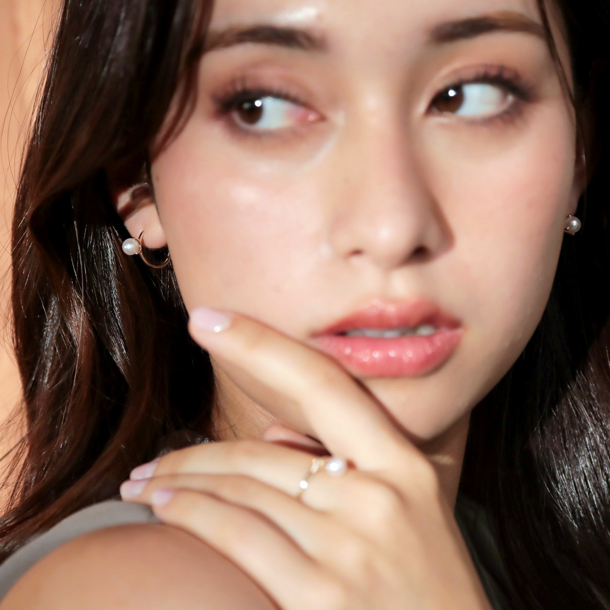 Carina あこや真珠 フープピアス　5.5-6.0mm K10YG