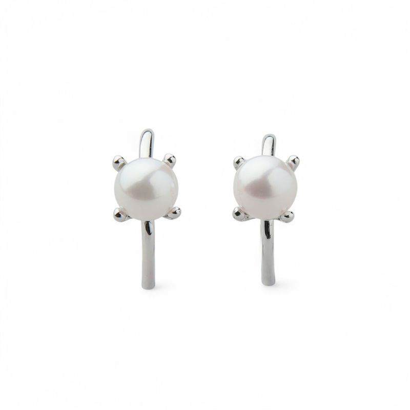 Carina あこや真珠 フープピアス　5.5-6.0mm K10WG