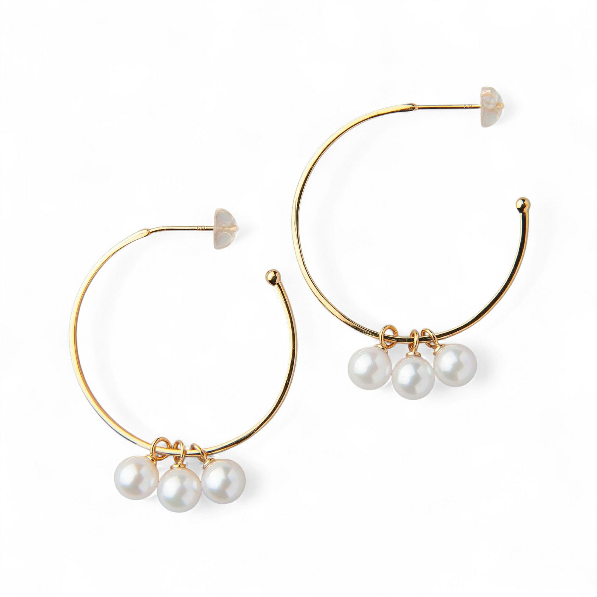 K18 パールフープピアス blooming（ブルーミング） [ムーンレーベル 公式] ベビーパール ピアス