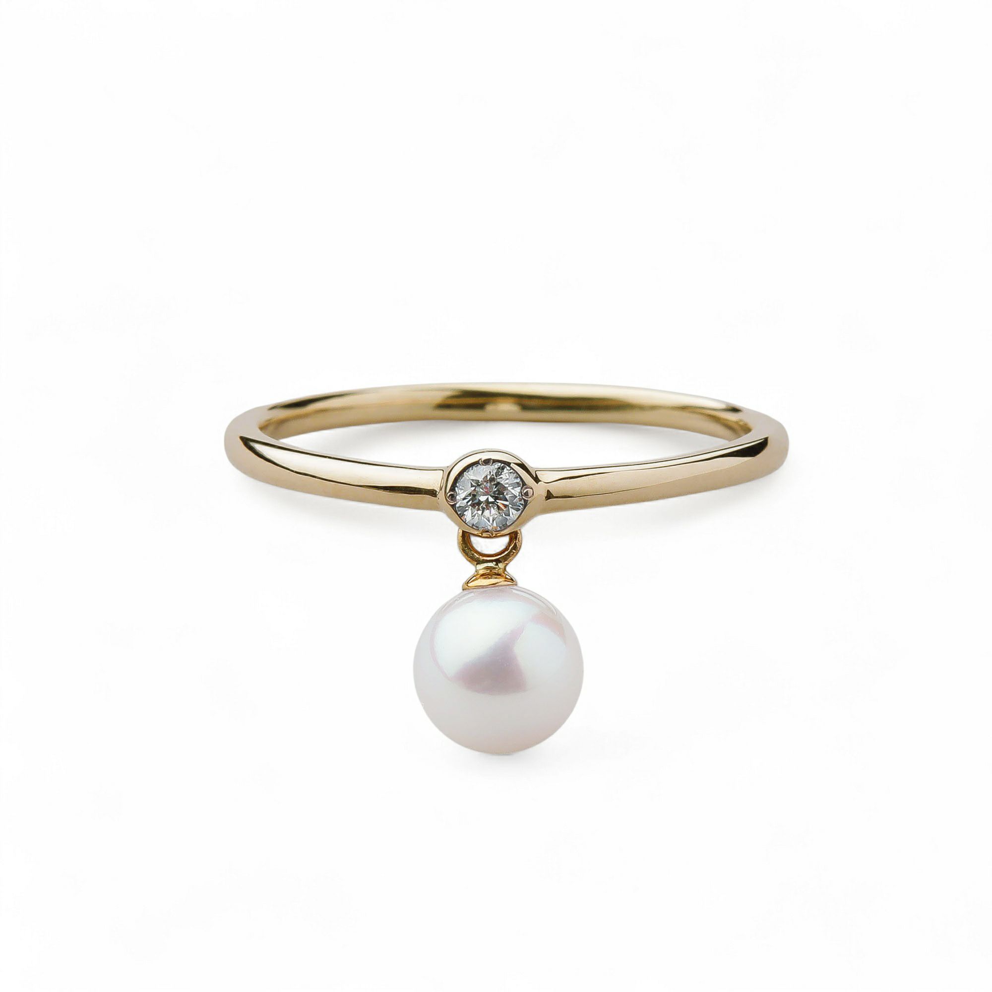 Carina あこや真珠 チャームリング　5.5-6.0mm K10YG