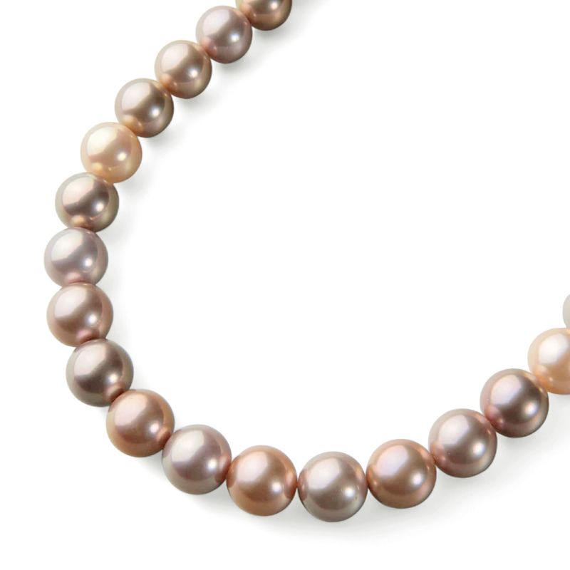淡水真珠 (有核) ネックレス　10.3-12.0mm キングフィッシャー鑑別 -Mauvette-