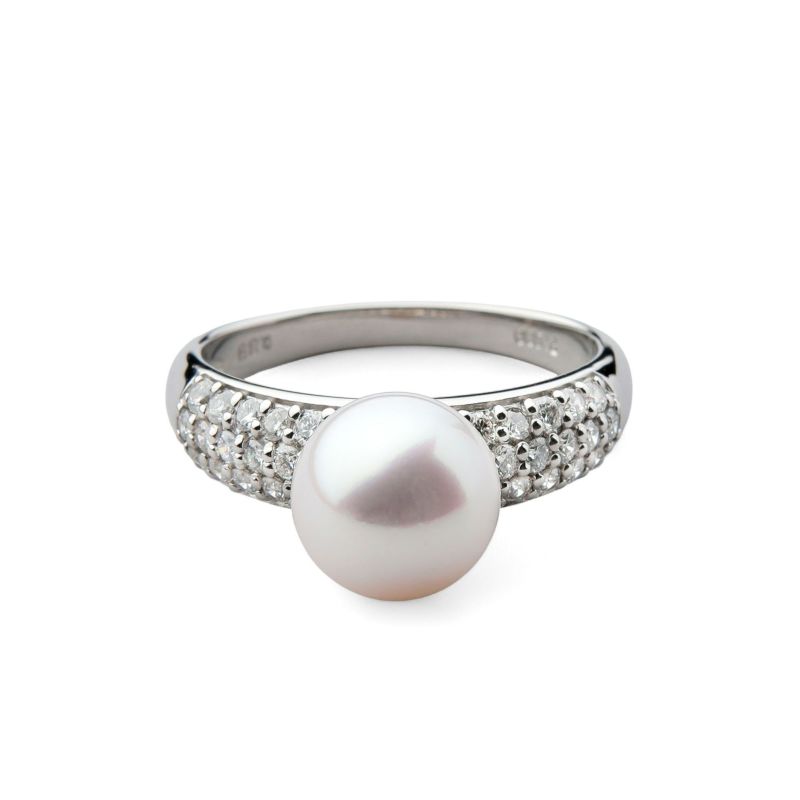 オーロラ花珠真珠 リング8.5-9.0mm PT900 -Premium-