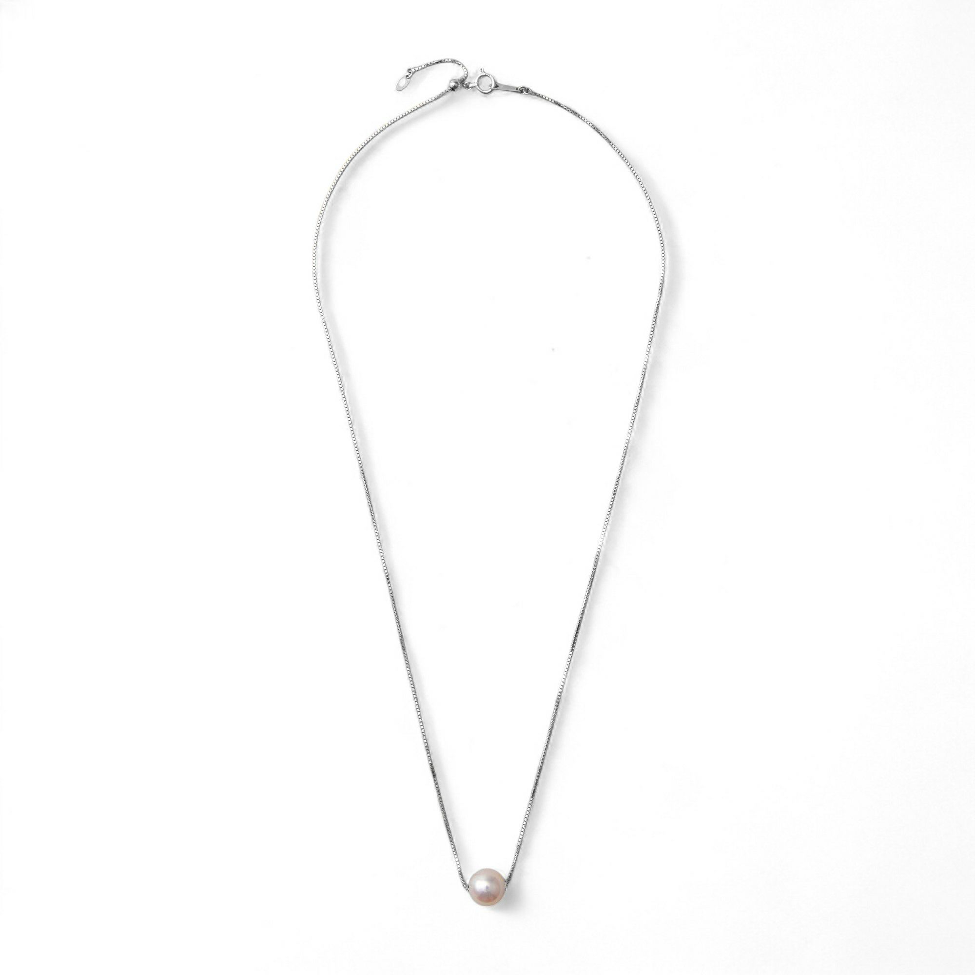 オーロラ花珠真珠 スルーペンダントネックレス 8.5-9.0mm PT850 -Premium-