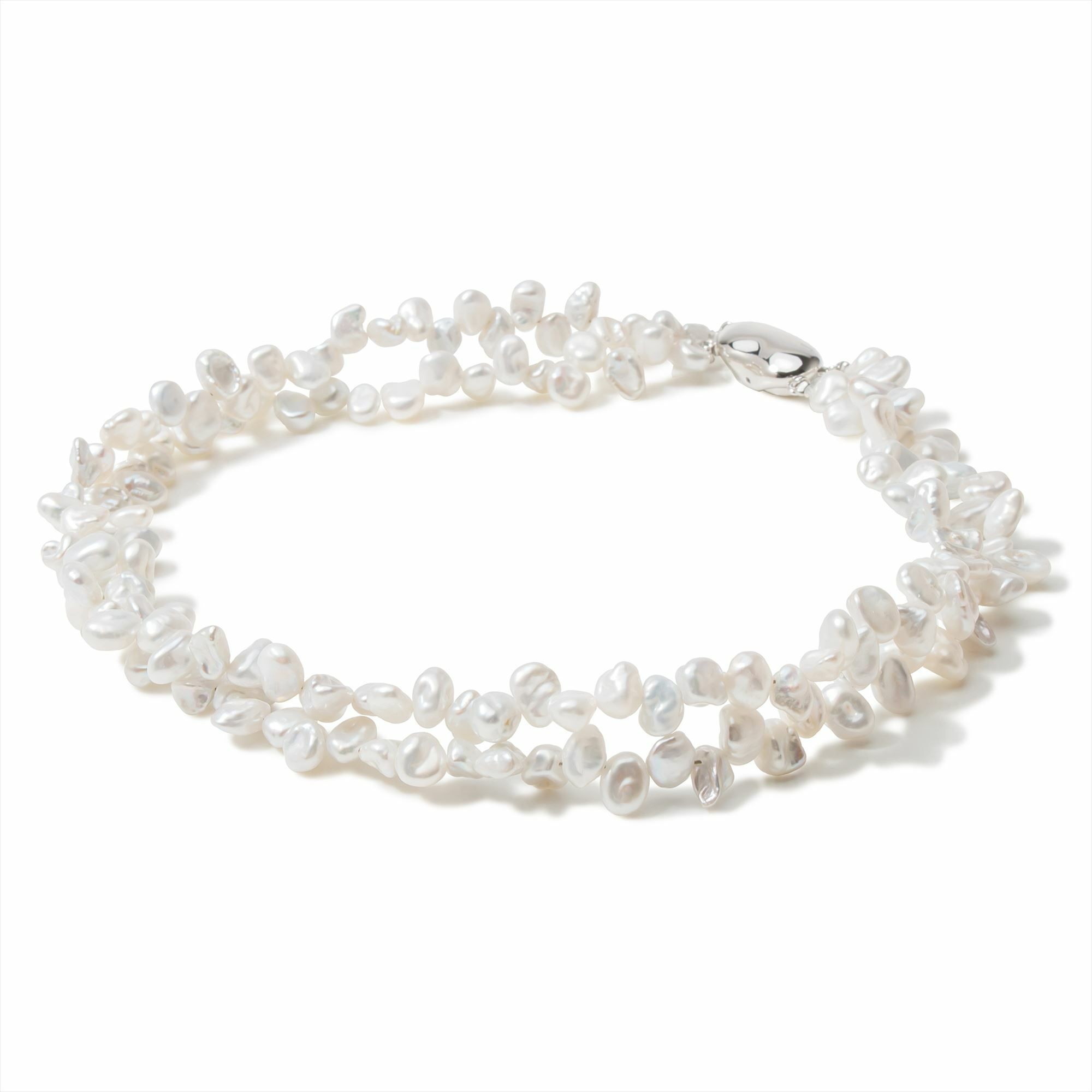 マルレナ クレオパトラネックレス　 淡水ケシ真珠 6.0-7.0mm SV925 /40cm(M)