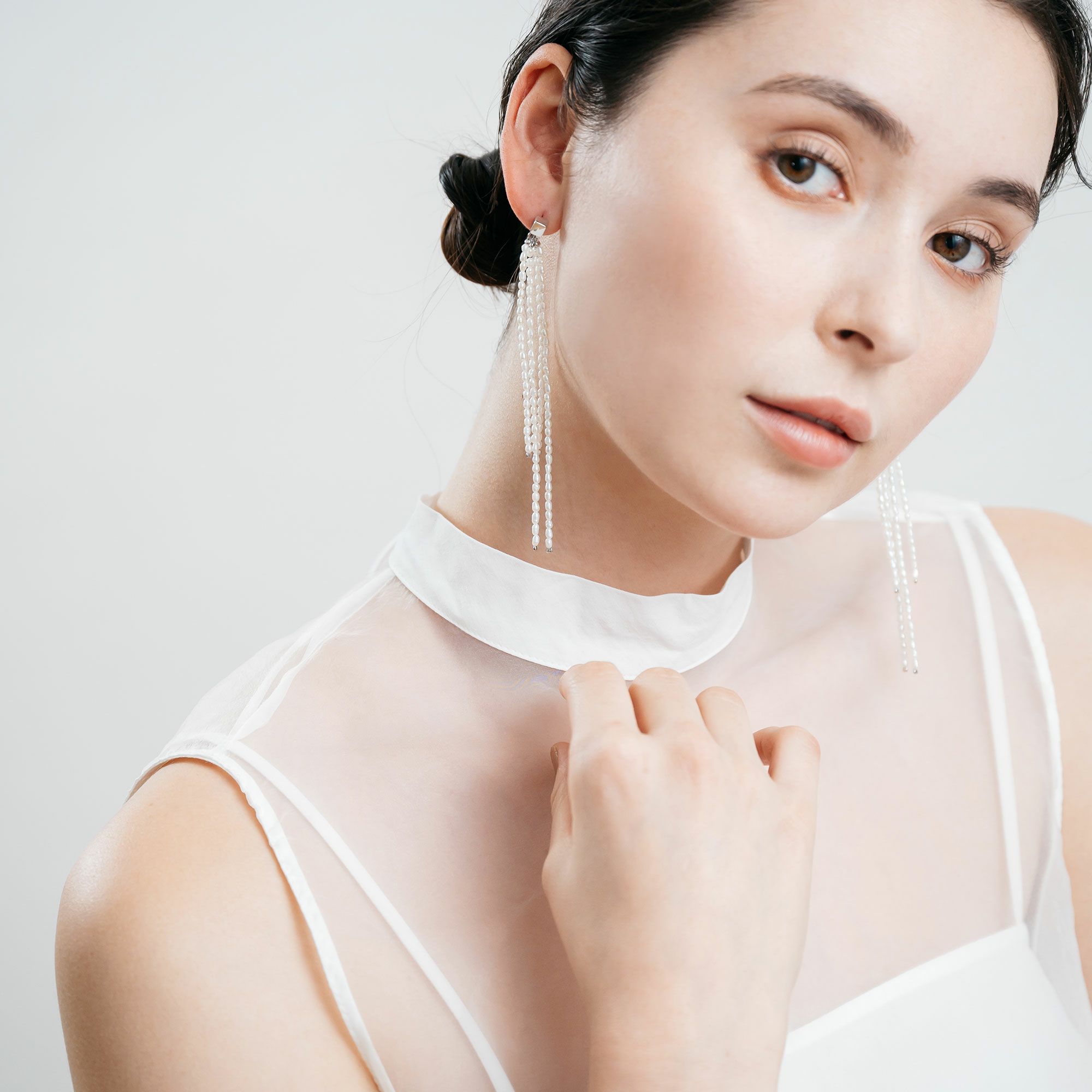 マルレナ キャレフリンジイヤリング　淡水真珠 2.0-2.5mm SV925