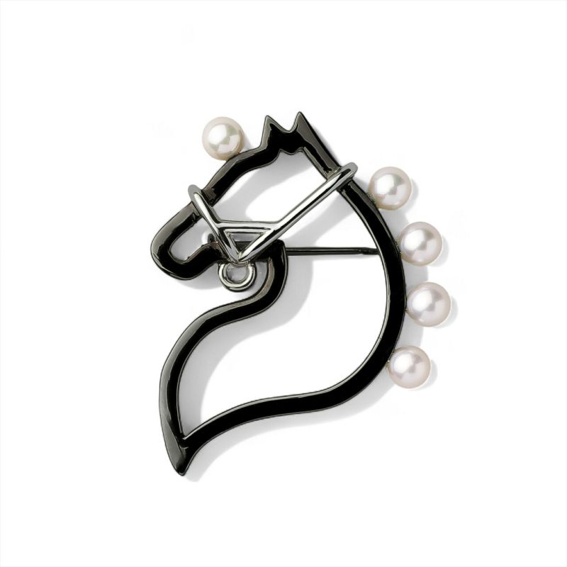 マルレナ シュヴァルブローチ S　あこや黒真珠 4.5-5.0mm SV925 BRhP