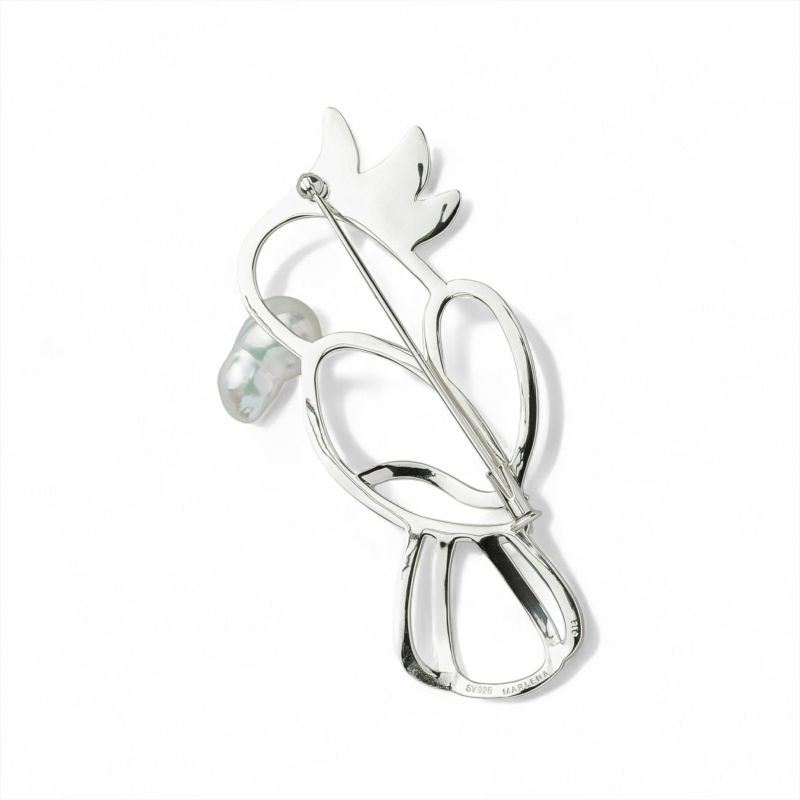 マルレナ パーラーバロックパールブローチ あこや真珠 9mmUP SV925 ダイヤモンド