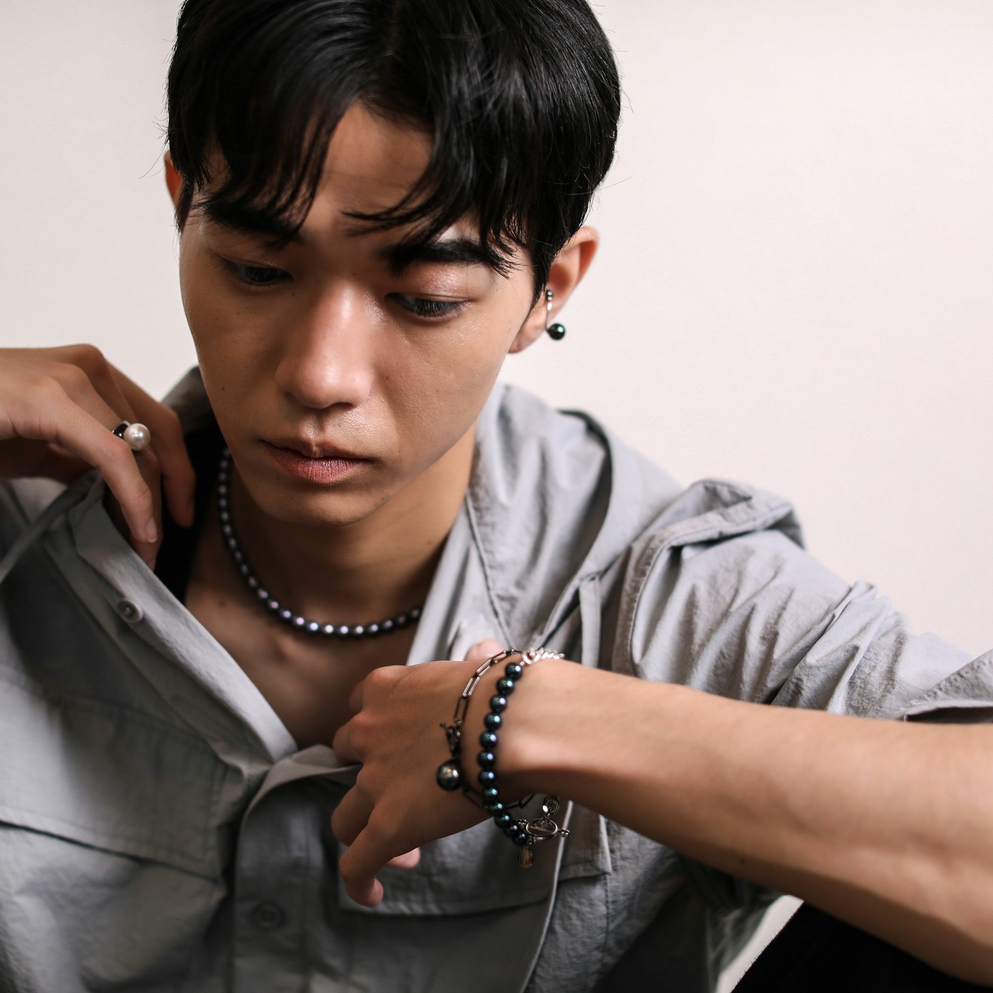 マルレナ マルティーヌブレスレット あこや黒真珠 7.0-7.5mm SV925 /19cm(M)