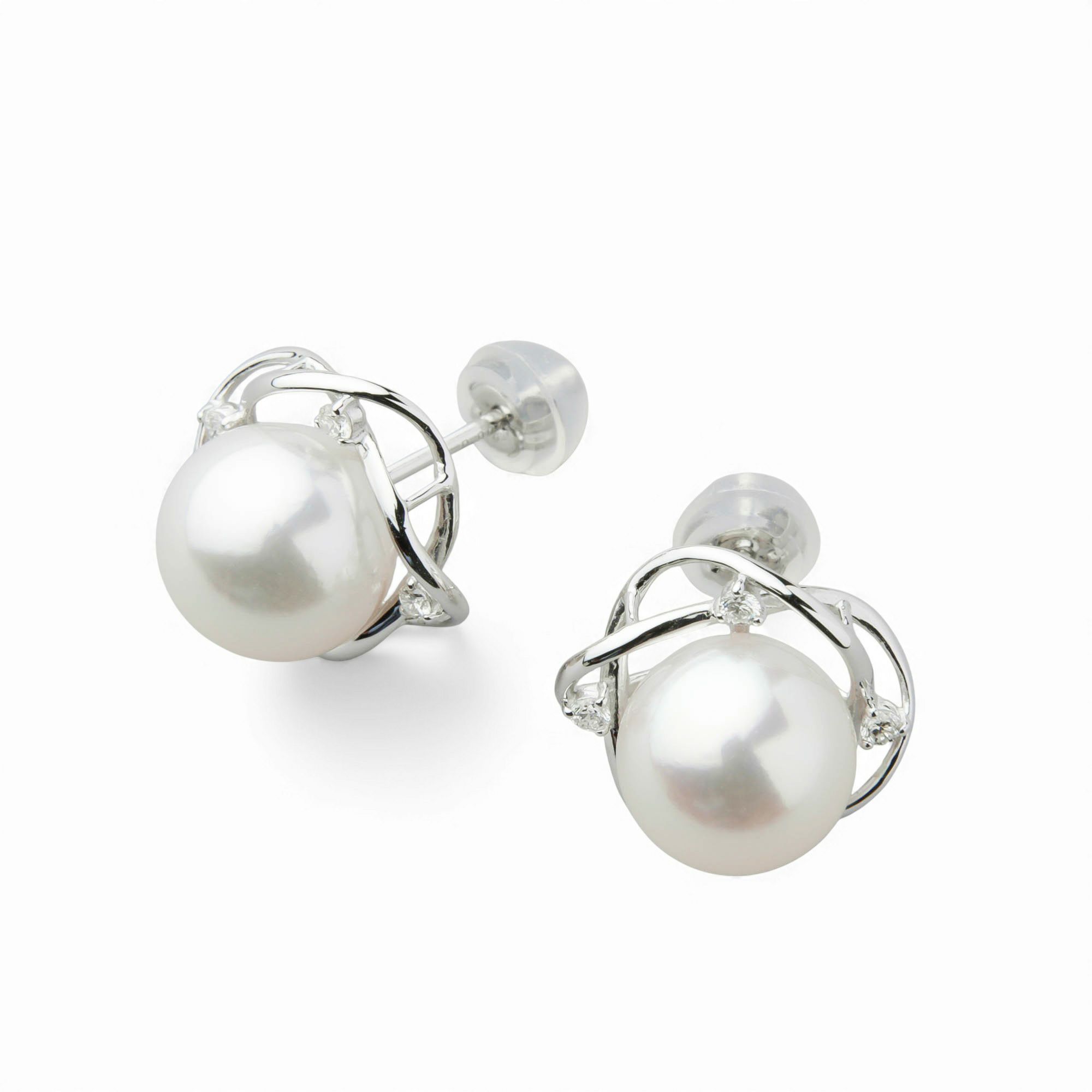 LUXE あこや真珠 ピアス　8.5-9.0mm PT900/K18YG