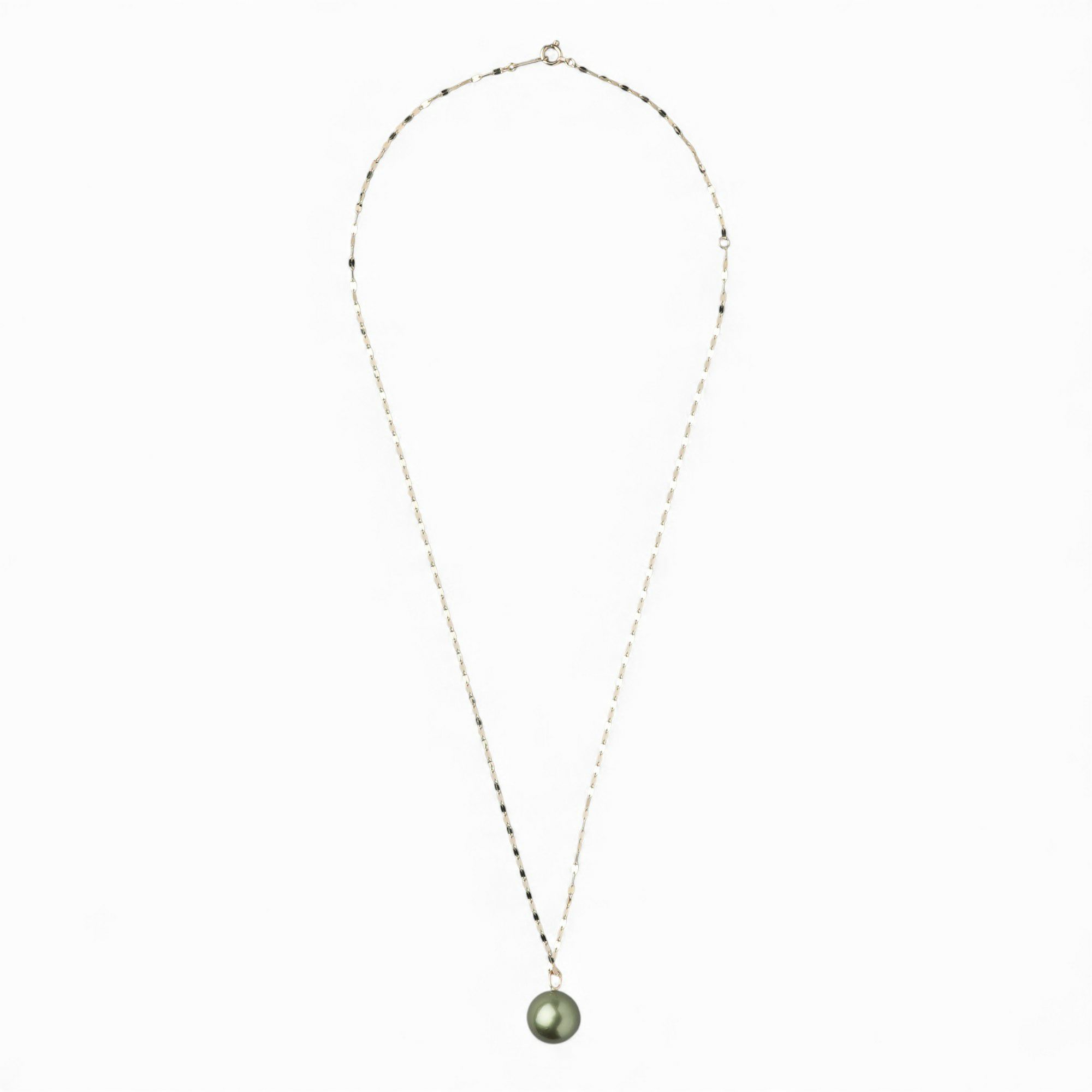 【WEB限定】Pistachio タヒチ黒蝶真珠 ペンダント　11mm K10YG