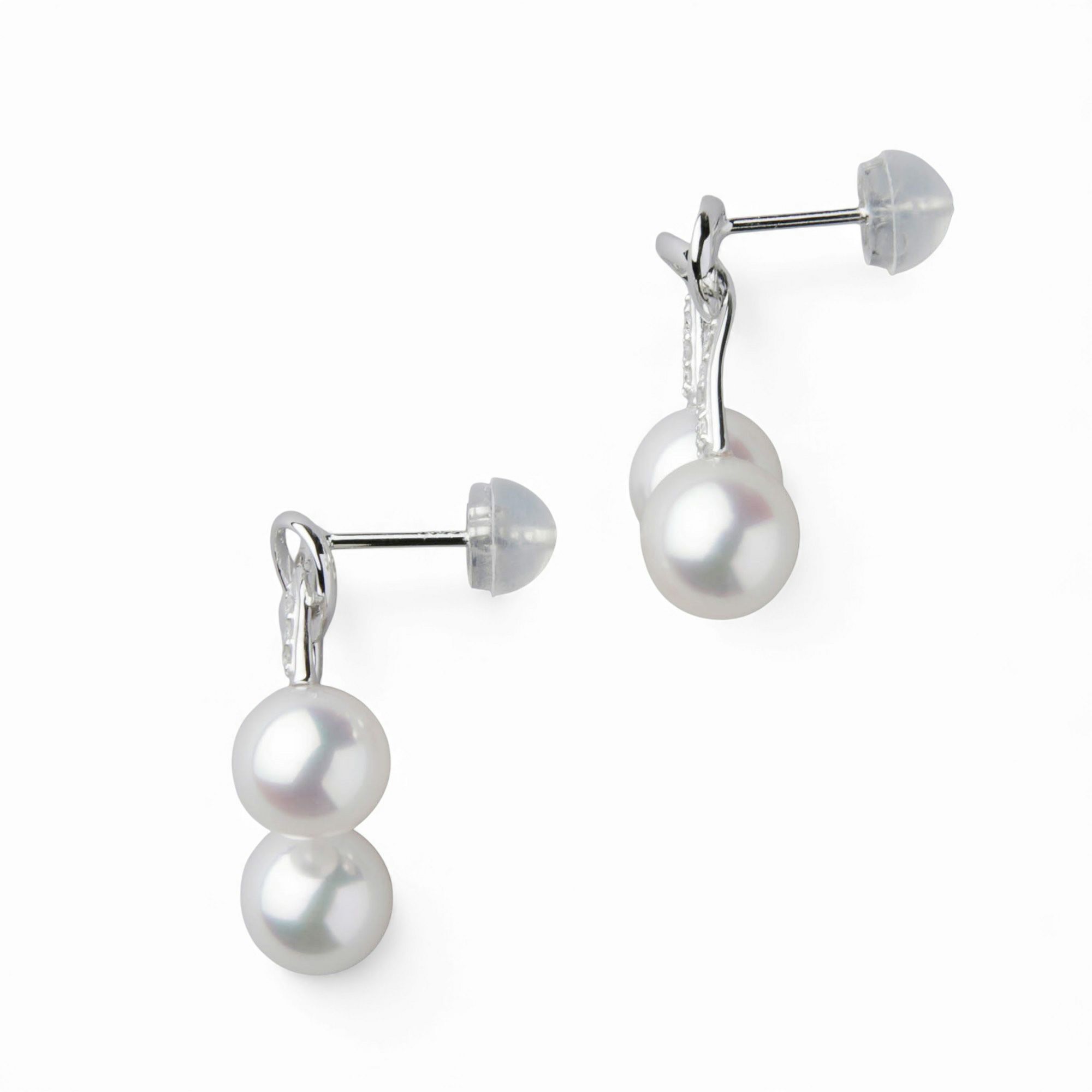  LUXE あこや真珠 リボンピアス6.5-7.0mm PT900