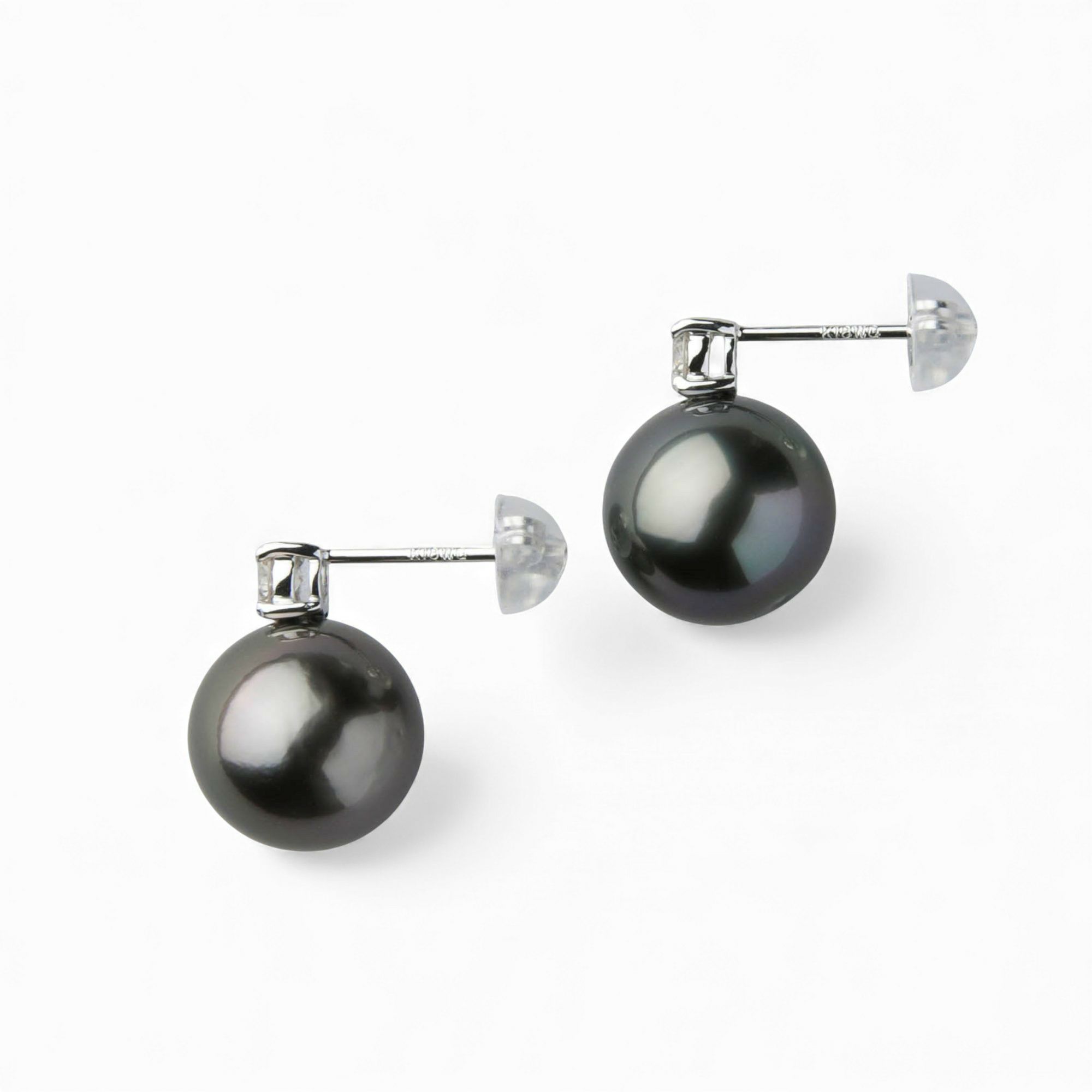  LUXE タヒチ黒蝶真珠 ピアス　9mmUP PT900/K18YG