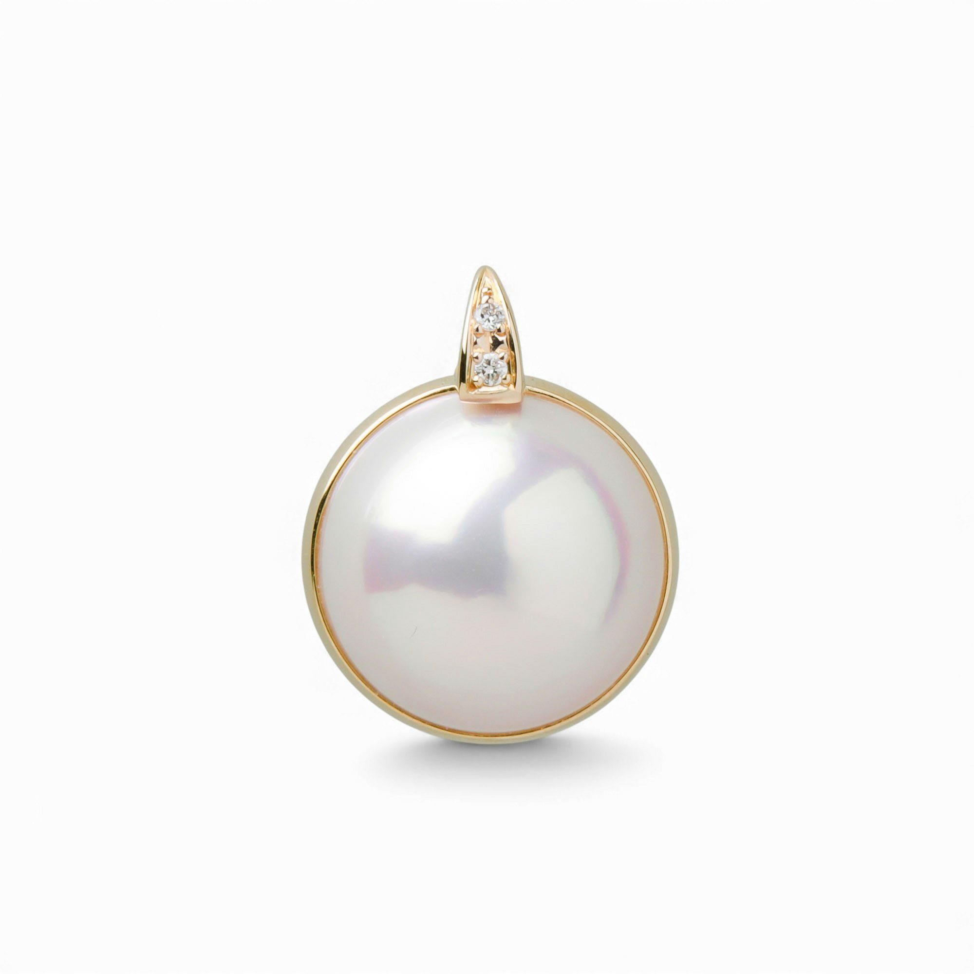 マベ真珠 ペンダントトップ　13mmUP K18YG [WSP]